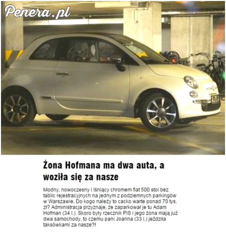 Żona Hofmana ma dwa auta