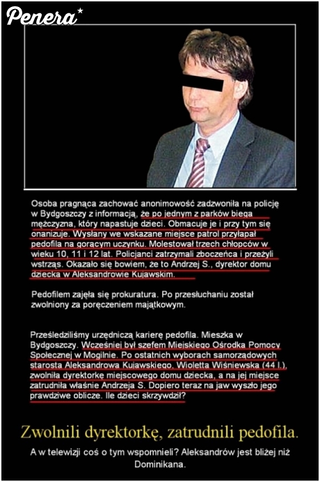 Zwolnili dyrektorkę zatrudnili pedofila