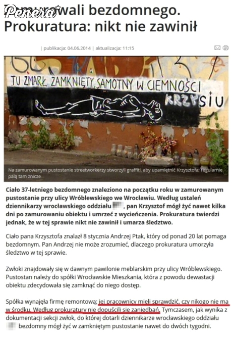 Żywcem zamurowali bezdomnego